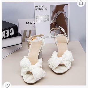 White/ Cream bow heels - NEVER WORN